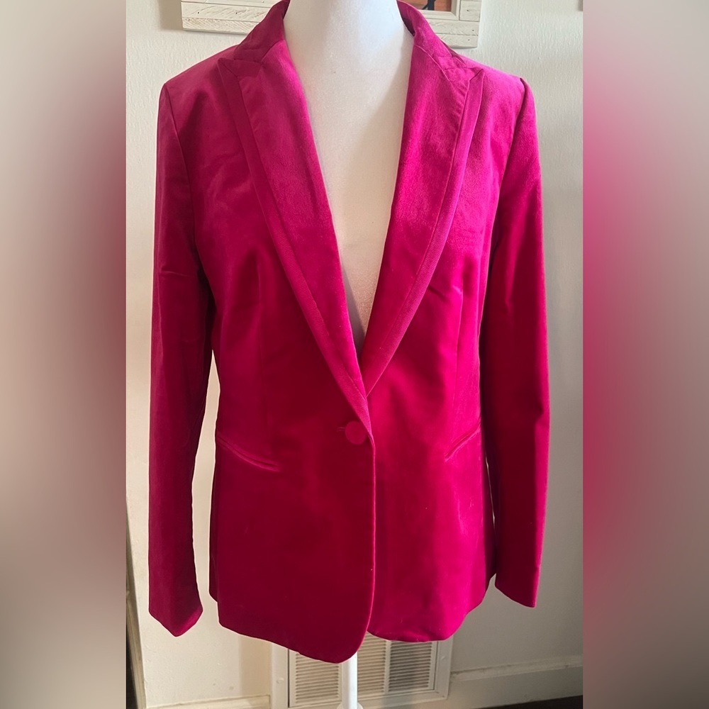 J. Crew Fuchsia Velvet Blazer new with tag